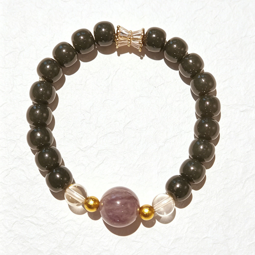 Green Jade Meeting Spring Wood Prosperity Bracelet