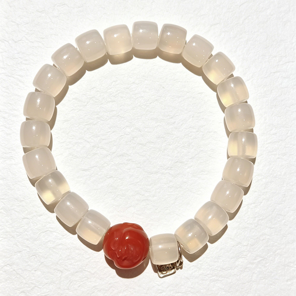 Fortune Agate Buddha Head Bracelet