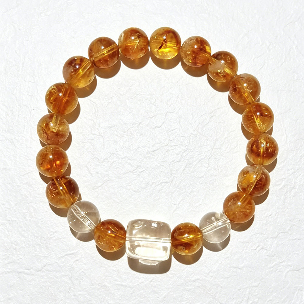 Yellow Tower Crystal Square Candy Wealth-Gathering Bracelet